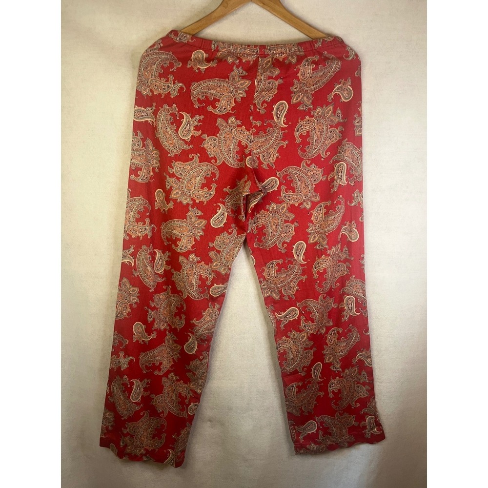 Lauren Ralph Lauren Pajama Sleep Set Cotton Red Paisley Sz S - Picture 13 of 13